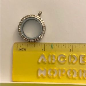 Origami owl silver locket with crystals